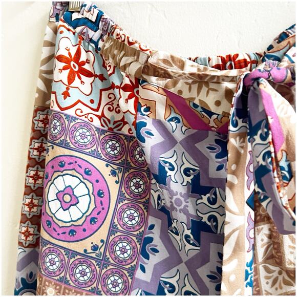 Tolani Collection Wide Leg Lounge Pants 1X Multipattern Artsy Elastic Waist - Picture 12 of 12